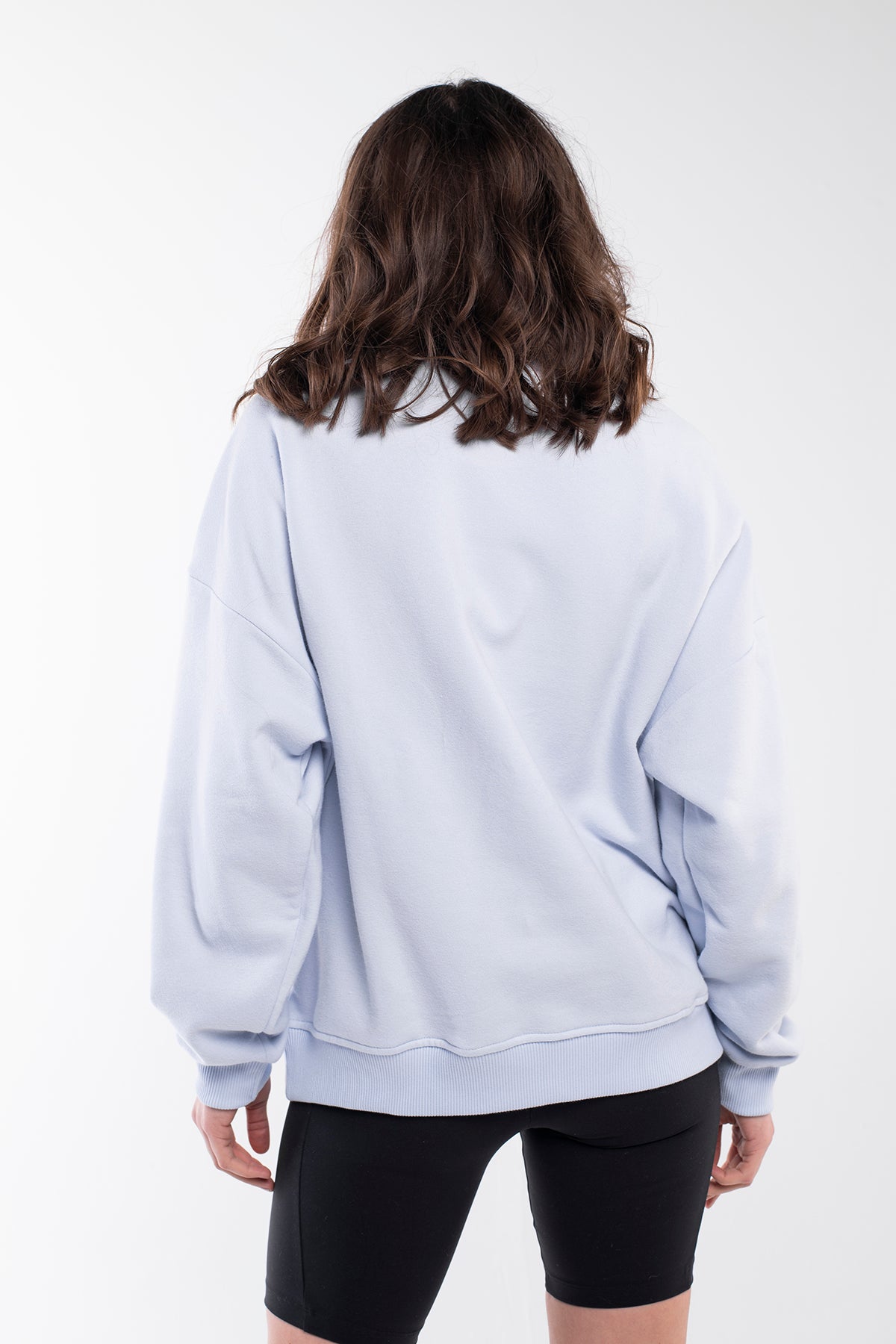 Warm baby blue balance stones sweatshirt with a round neck