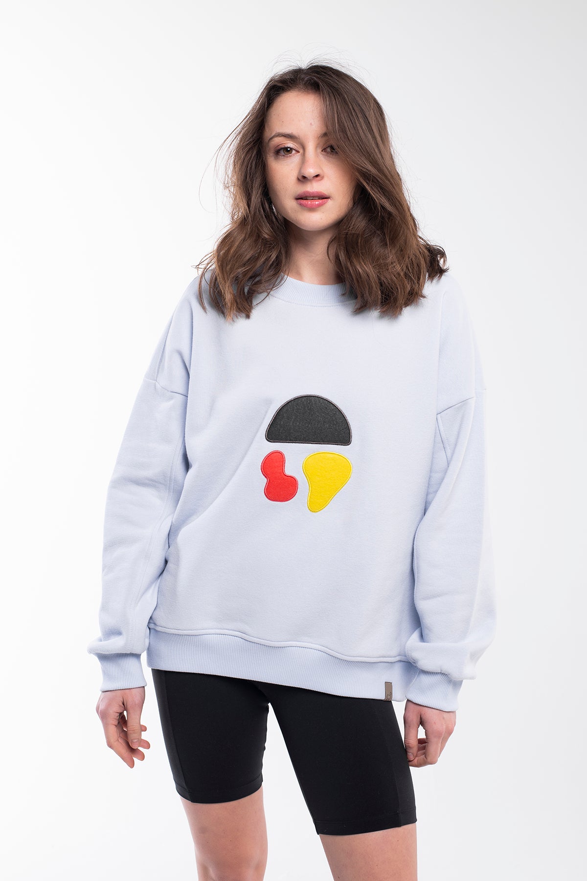 Baby blue balance stones sweatshirt with a round neck