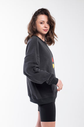 Dark grey balance stones sweatshirt with a round neck