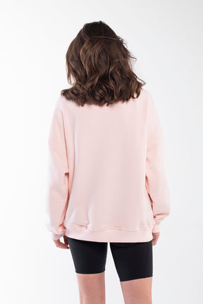 Pink salt balance stones sweatshirt with a round neck