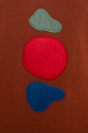 Red brown balance stones fabric with a soft-feeling
