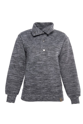 Super soft pullover with buttons in grey melange.